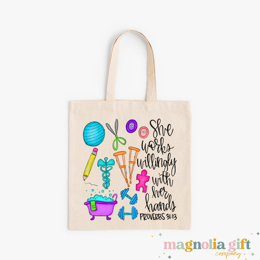Works Willingly-Occupational Therapist Tote Bag