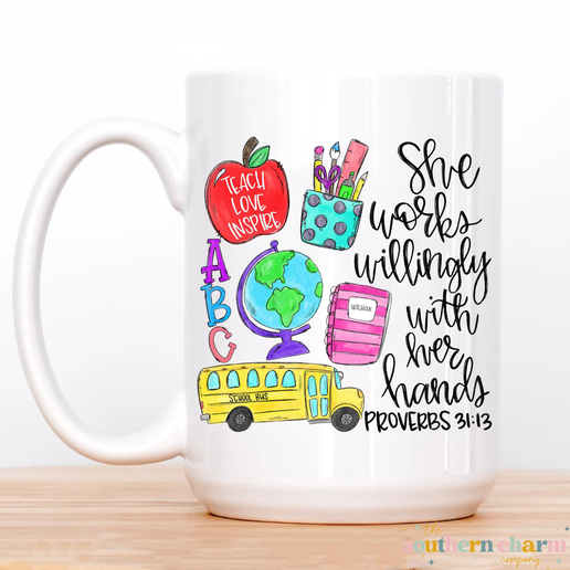 Works Willingly-Teacher Coffee Mug